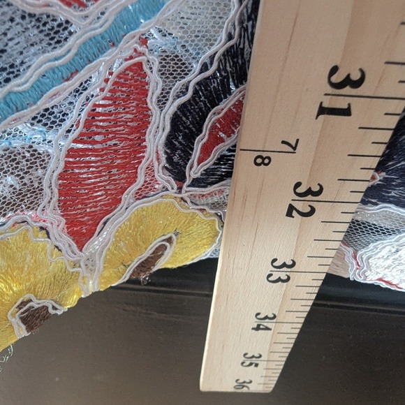 Anthropologie Eva Franco Floral‎ Embroidered Midi Skirt Cream Multicolor Sz 12 - Picture 7 of 10